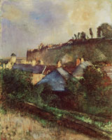 Edgar Degas Houses at the foot of a cliff