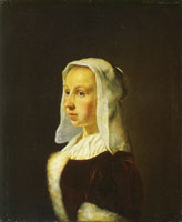 Frans van Mieris the Elder Portrait of Cunera van der Cock, the painter's wife