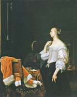 Frans van Mieris the Elder Young Woman before a Mirror