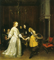 Gerard ter Borch The introduction (An officer making his bow to a lady)