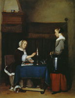 Gerard ter Borch Woman sealing a letter