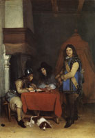 Gerard ter Borch Officer dictating a letter while a trumpeter waits