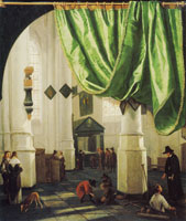 Hendrick van Vliet Interior of the Oude Kerk, Delft, with the tomb of Piet Hein