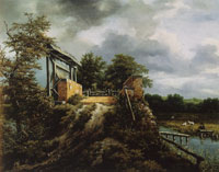 Jacob van Ruisdael Brick Bridge with a Sluice