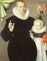 Jan Claesz Portrait of Albert Sonck and his Son Frans