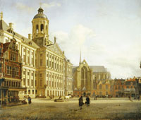 Jan van der Heyden View of the Town Hall in Amsterdam with the Dam