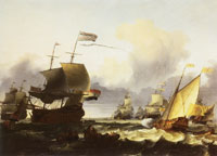 Ludolf Backhuysen The Dutch fleet with the Delfland, flagship of Michiel Adriaensz. de Ruyter, off the coast of Texel, 1665
