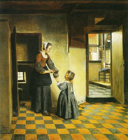 Pieter de Hooch Woman and Child in an Interior