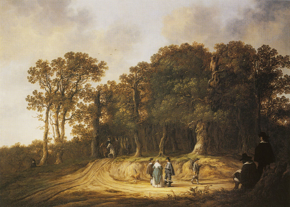 Aelbert Cuyp - Wooded landscape with an artist