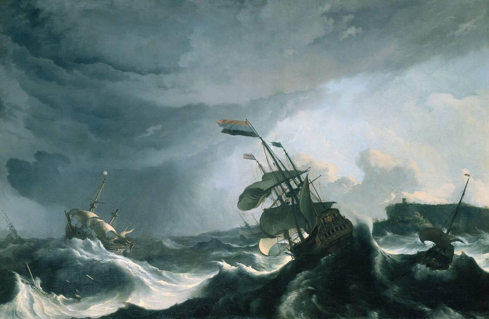 Ludolf Backhuysen - Ships at a stormy sea