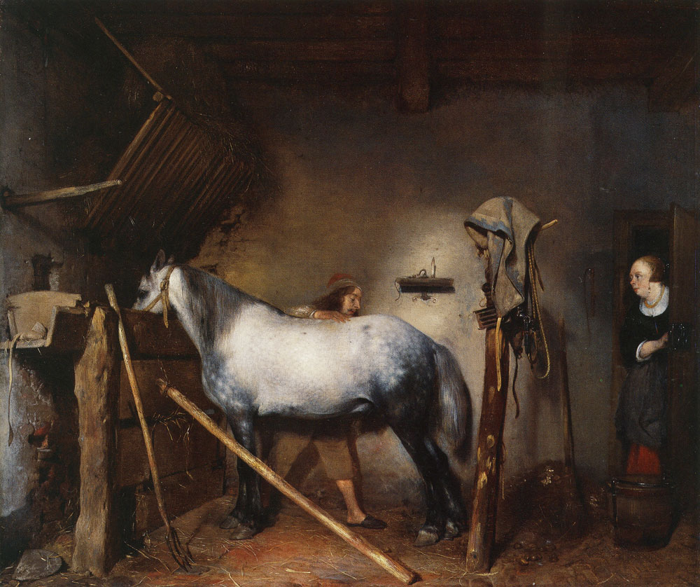 Gerard ter Borch - A horse stable