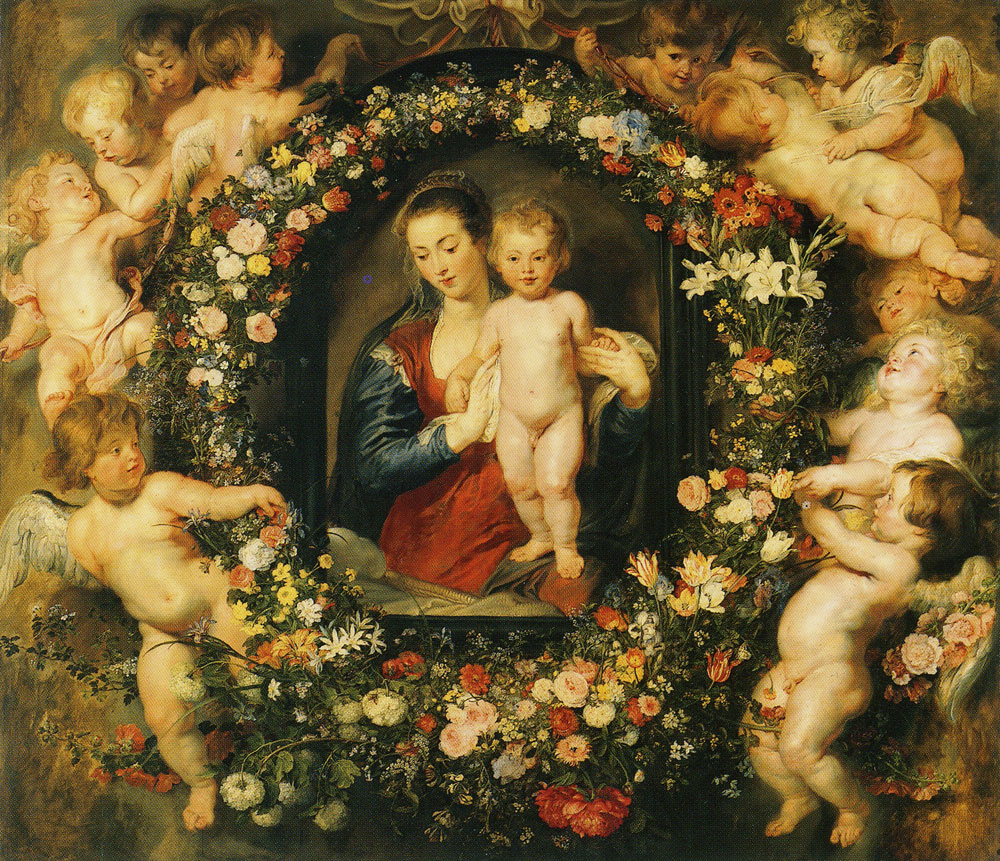 Peter Paul Rubens and Jan Brueghel the Elder - Madonna in a Flower Garland