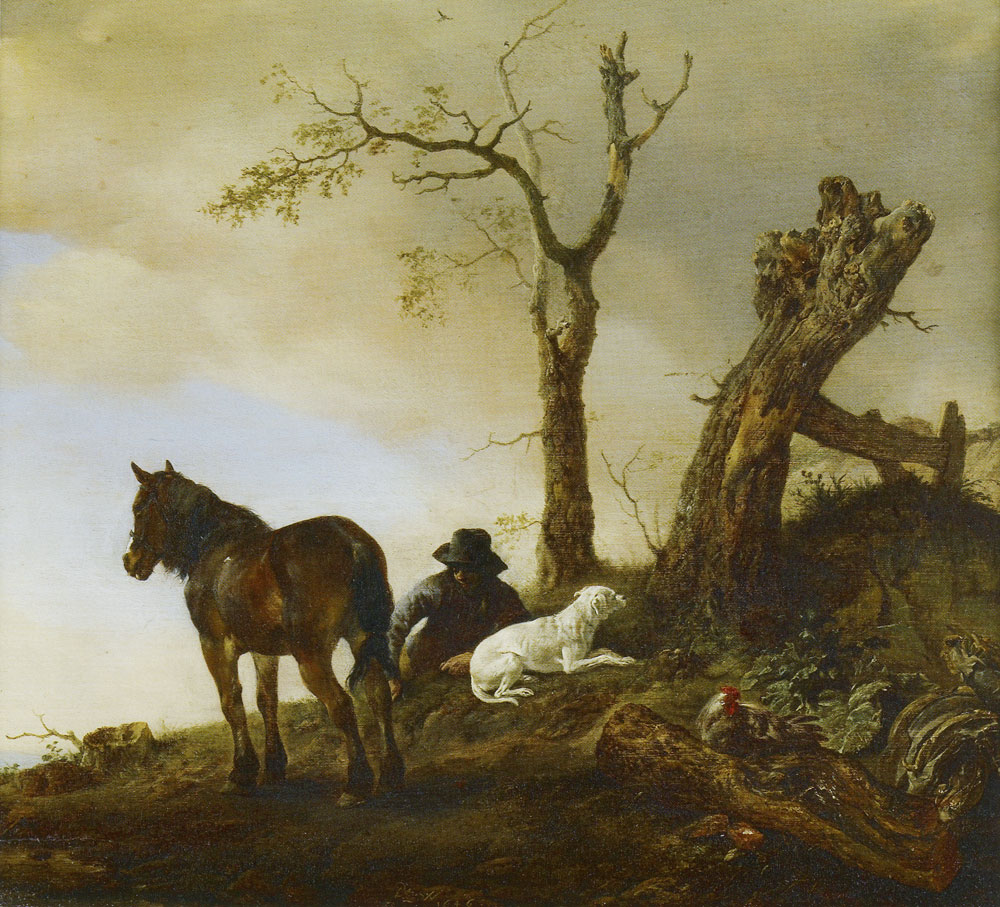 Philips Wouwerman - Horse and Dismounted Rider