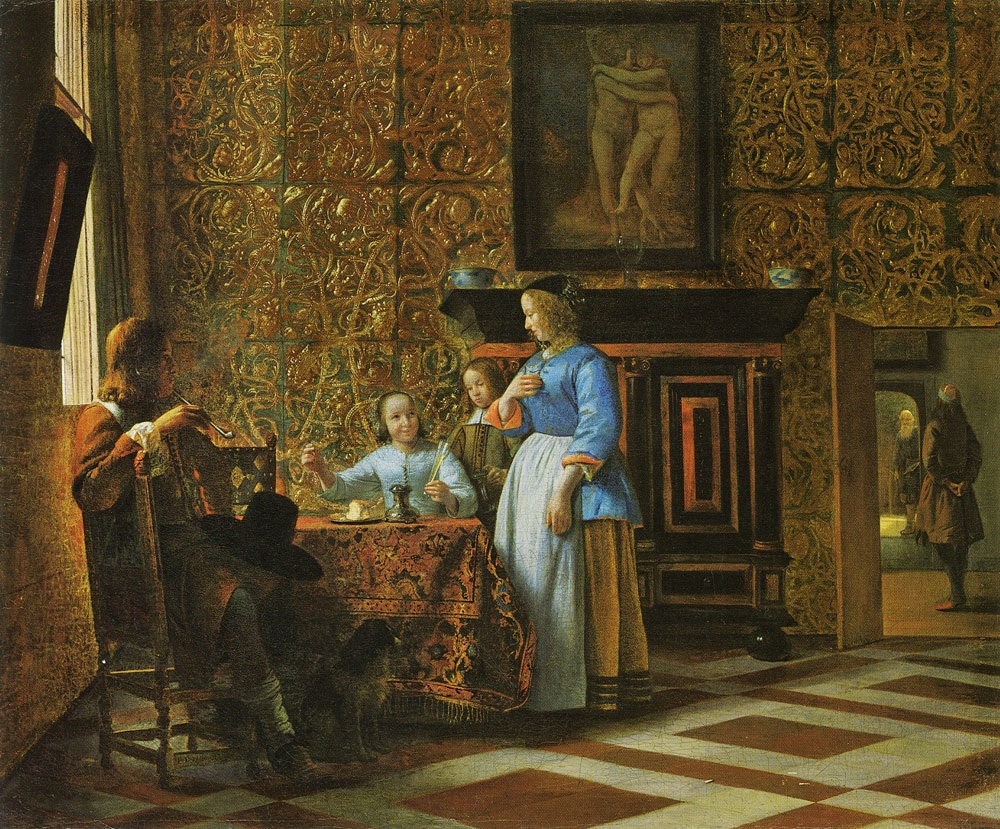 Pieter de Hooch - A Party of Figures around a Table