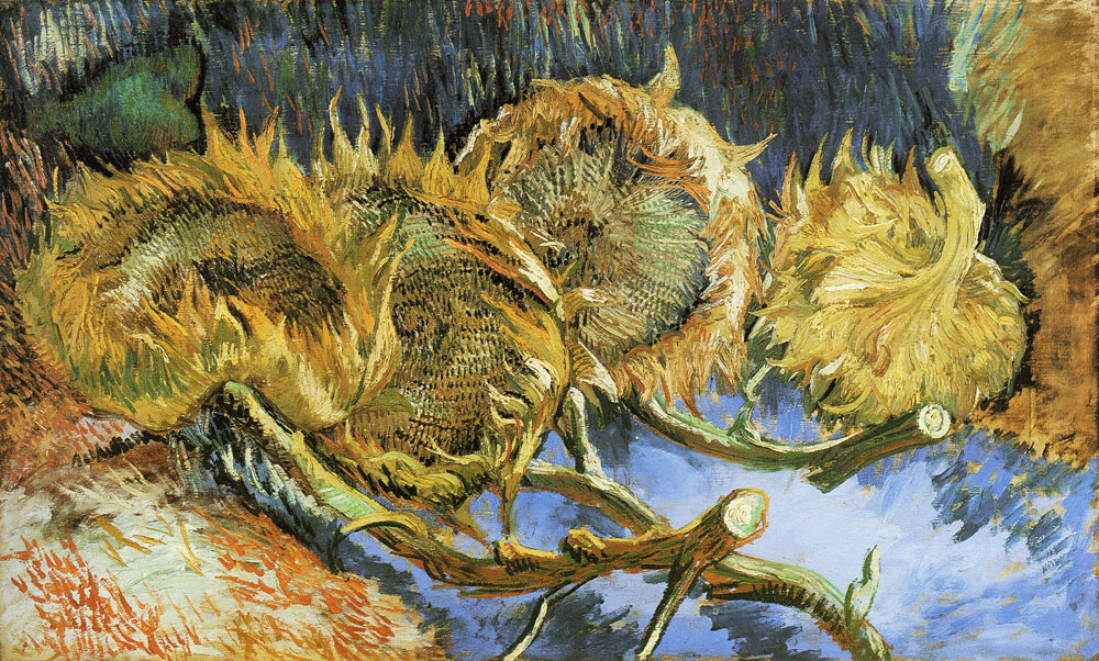 Vincent van Gogh - Four Cut Sunflowers, One Upside Down