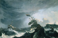 Ludolf Backhuysen Ships at a stormy sea