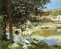 Claude Monet On the Bank of the Seine, Bennecourt