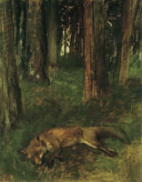 Edgar Degas Dead fox in a wood