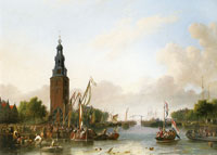 Ludolf Backhuizen The Embarkation of Soldiers and Sailors at the Montelbaanstoren in Amsterdam