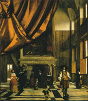 Pieter de Hooch The Interior of the Burgomasters' Council Chamber in the Amsterdam Town Hall with Visitors