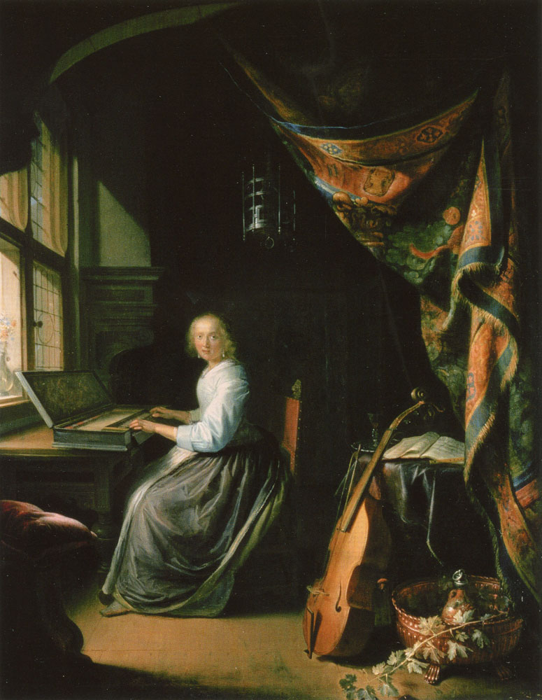 Gerard Dou - Lady Playing the Clavichord