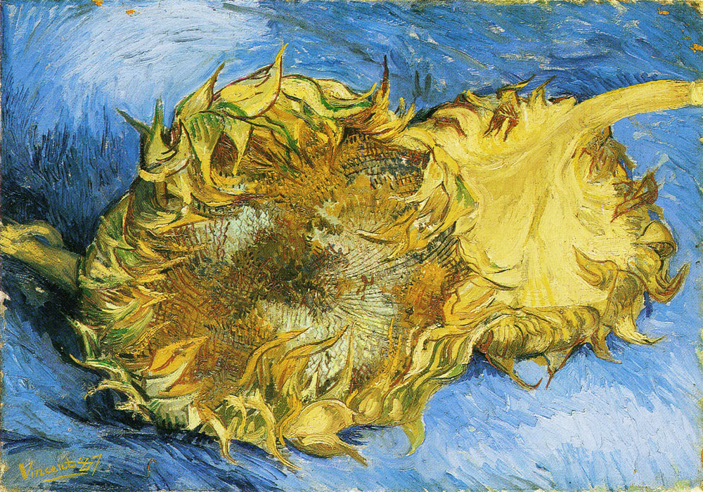 Vincent van Gogh - Two Cut Sunflowers, One Upside Down