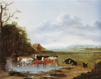 Anthonie van Borssom Landscape with Cows