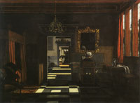 Emanuel de Witte Interior with a Woman at the Virginal