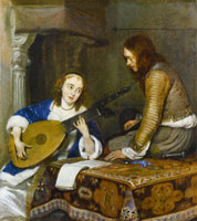 Gerard ter Borch An Officer with a Woman Playing Lute