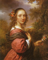 Govert Flinck Portrait of a Girl with Flowers