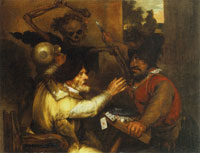 Jan Lievens Fighting Cardplayers and Death