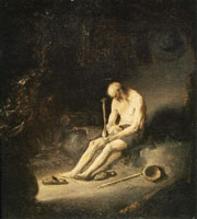 Jan Lievens Saint Jerome Meditating in a Grotto