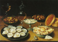 Osias Beert Dishes of Oysters and Sweets