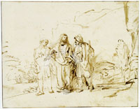 Pupil of Rembrandt corrected by Rembrandt Christ with Two Disciples on the Road to Emmaus