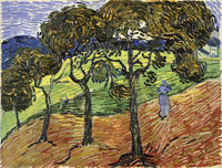 Vincent van Gogh Woman Walking under the Trees