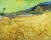 Vincent van Gogh Enclosed Field with Reaper at Sunrise