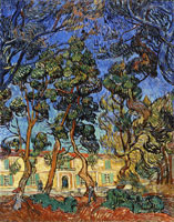 Vincent van Gogh Trees in Front of the Entrance to the Asylum