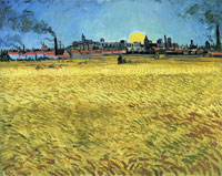 Vincent van Gogh Wheat Field with Setting Sun