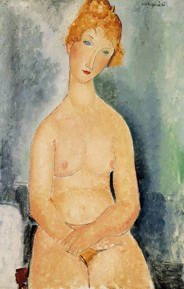 Amedeo Modigliani - Seated Nude with Folded Hands