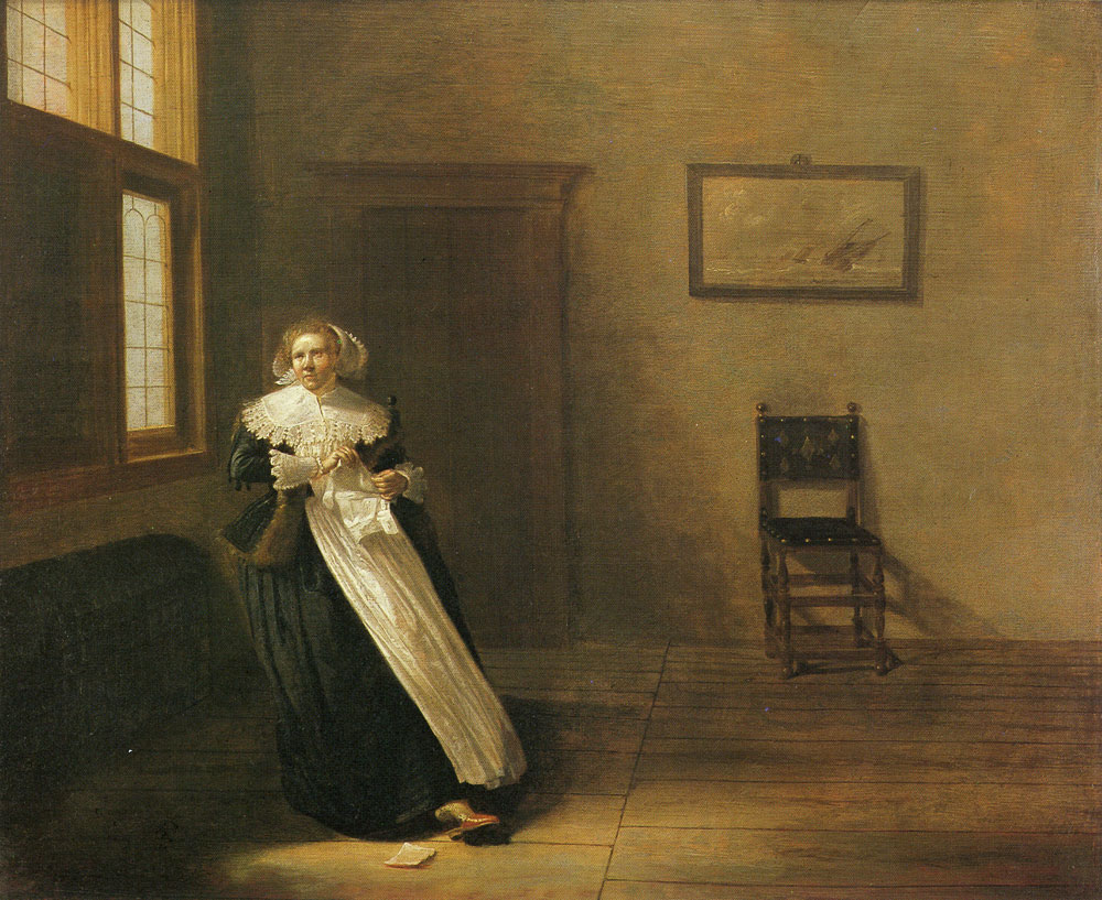 Dirck Hals - Woman Tearing a Letter