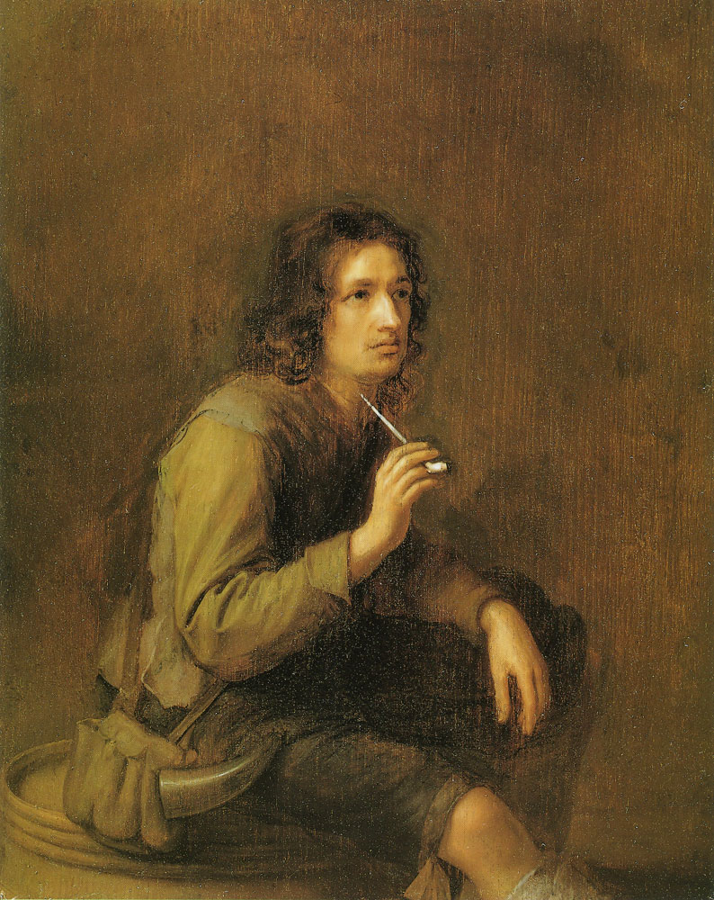 Pieter Verelst - A Man Smoking a Pipe
