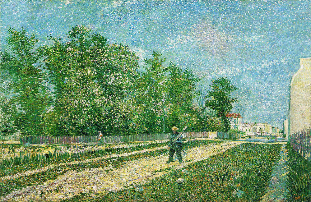 Vincent van Gogh - A Suburb of Paris with a Man Carrying a Spade