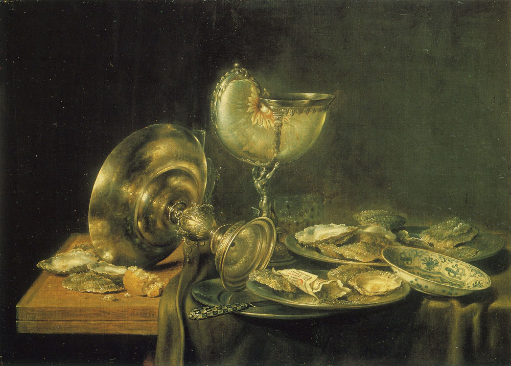 Willem Heda - Nautilus Cup, Tazza, and Plates of Oysters