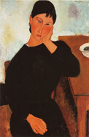 Amedeo Modigliani Elvira Resting at Table