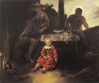 Jan van Noordt The Satyr and the Peasant Family