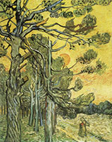 Vincent van Gogh Storm-beaten Pine Trees against the Setting Sun