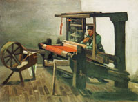 Vincent van Gogh Weaver Facing Left, with a Spinning Wheel