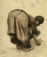 Vincent van Gogh Peasant Woman, Stooping, Seen from the Back