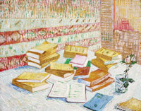 Vincent van Gogh Piles of French Novels and a Glass with a Rose (Romans Parisiens)