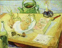 Vincent van Gogh Plate with Onions, Annuaire de la Santé, and Other Objects